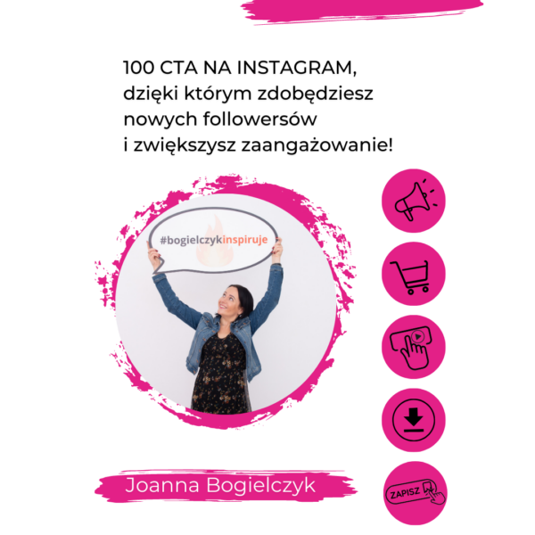 Ebook zawierający 100 CTA (wezwań do działania) na Instagram